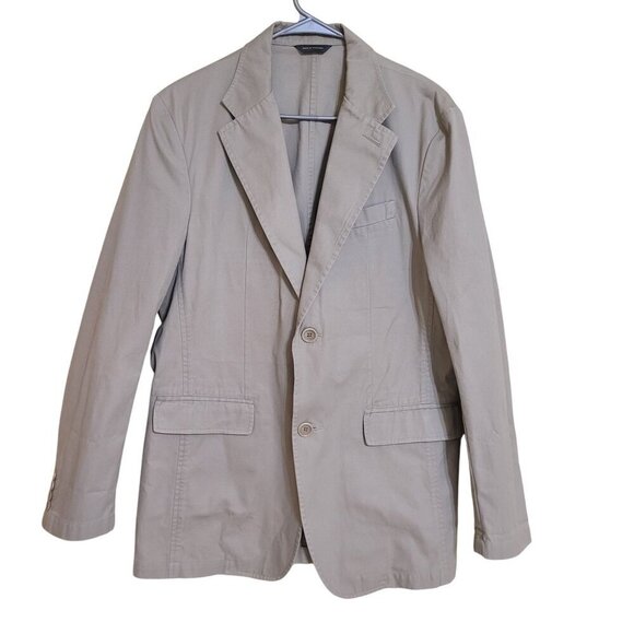Banana Republic Mens Khaki Blazer Jacket 40R L 2 Button Office Preppy Minimalist - Picture 1 of 5